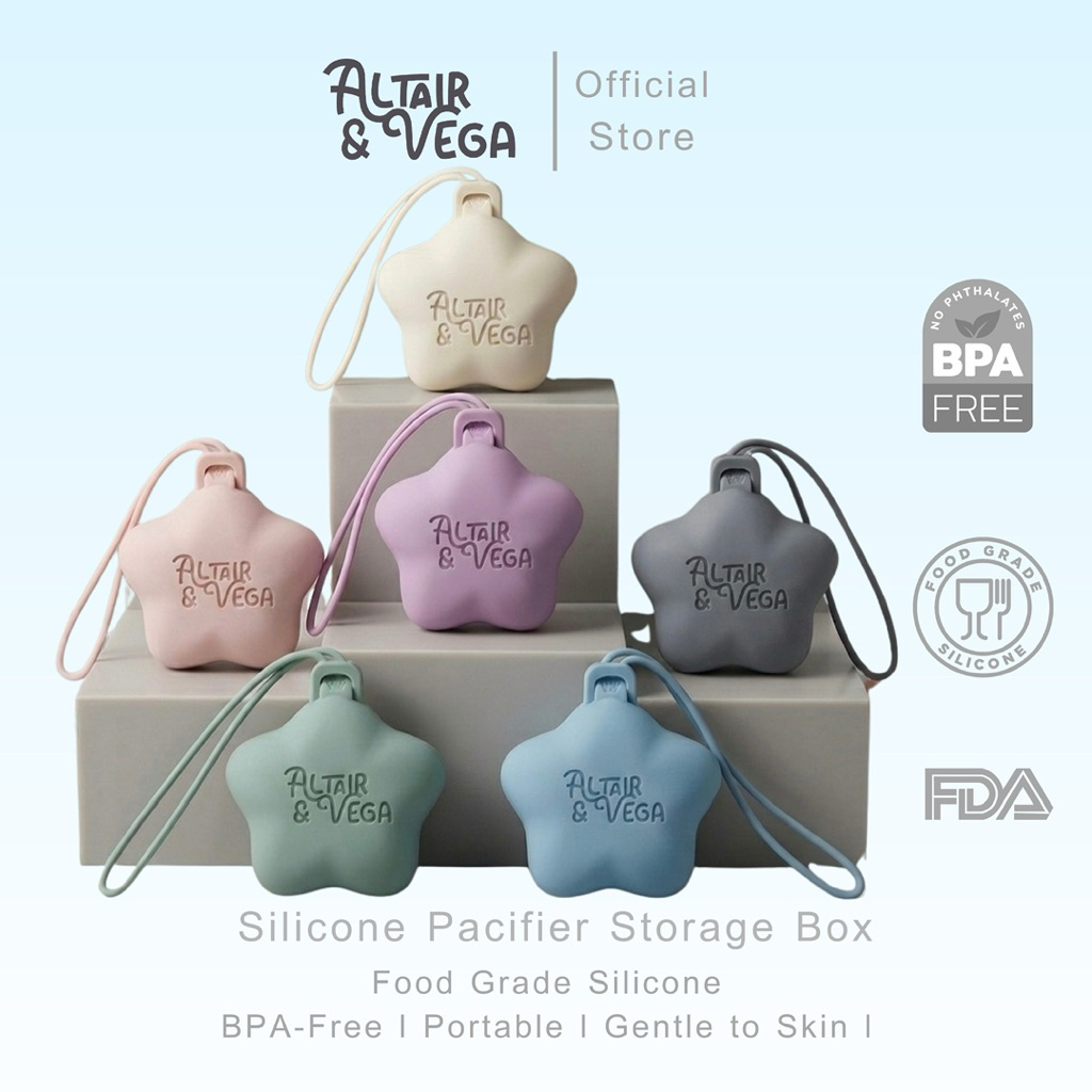 Altair&Vega | Silicone Pacifier Case กล่องเก็บจุกนมเด็ก จุกหลอก Food Grade BPA Free กันฝุ่น พกพาสะดวก ล้างง่าย