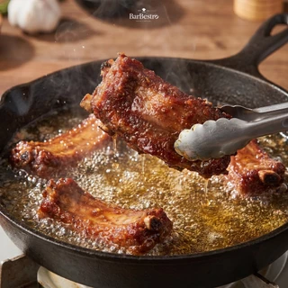 BarBestro ซี่โครงหมูบรั่นดี ซี่โครงหมูสมุนไพร ซี่โครงหมู เนื้อเยอะตัดแต่งพิเศษ (Pork RIB Homemade) 500g.