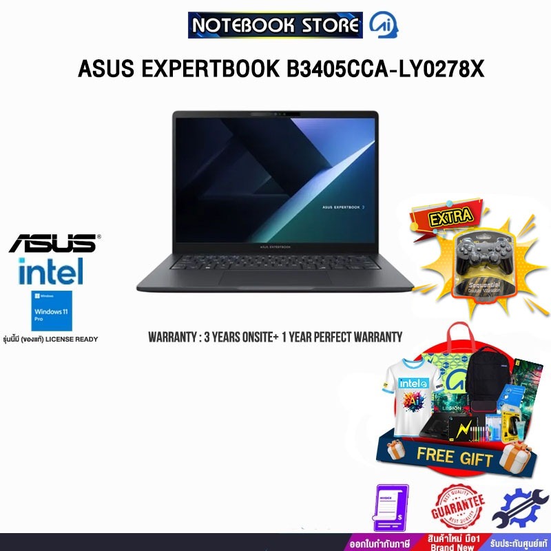 ASUS EXPERTBOOK B3405CCA-LY0278X/Ultra 5 225H/ประกัน3YearsOnsite+1YearPerfectWarranty/BY NOTEBOOK ST