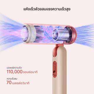 [2026 NEW]Dreame Pocket Pro/Uni High-Speed Hair Dryer 300 ล้านไอออนลบ ลมแรง 70 ม./วินาที บำรุงผม พร้อมหัวเป่าหลากหลายทรง
