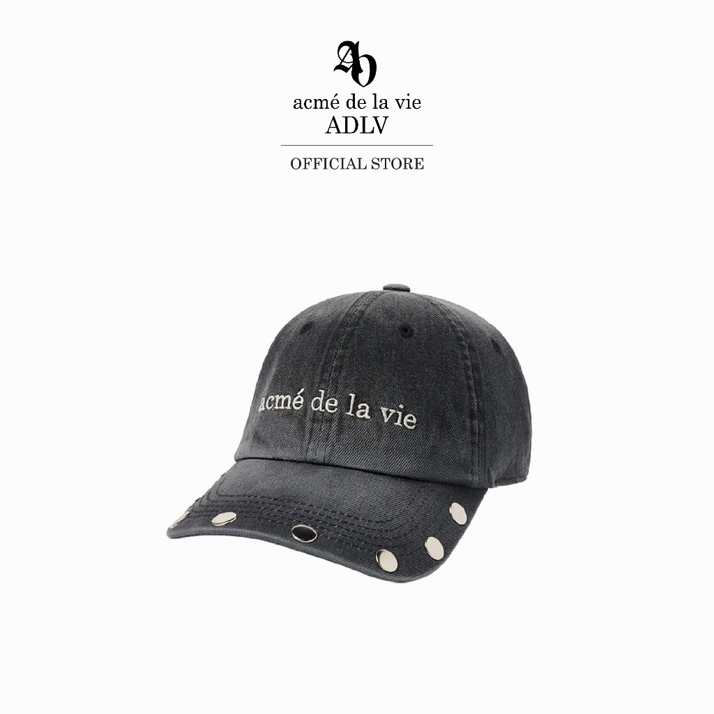 ADLV [acme de la vie] หมวก รุ่น Stud Point Washed Ball Cap Black (50011SPWCAU_S6BKXX)