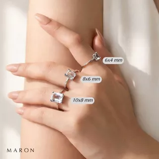 MARON แหวนพลอย เพทายขาวแท้ เสริมการงานก้าวหน้า ดีไซน์ประกายดาว 8 แฉก I Lucky Octagon Ring with White Topaz
