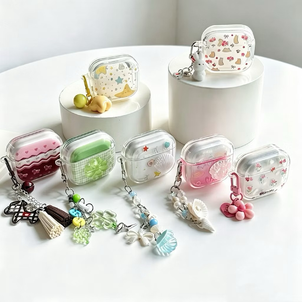 ส่งจากไทย ลายมาใหม่ เคสหูฟัง เเถมสายห้อย สำหรับเคส Airpods รุ่น Airpods 1/2 Airpods 3 Airpods 4 Airpods pro pro2 pro3