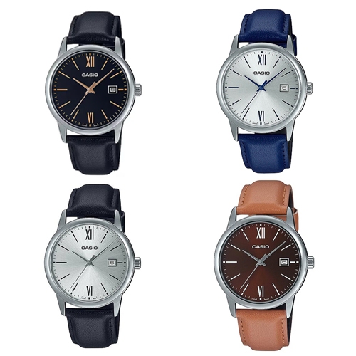 CASIO นาฬิกาข้อมือผู้ชาย สายหนัง รุ่น MTP-V002L,MTP-V002L-1B3,MTP-V002L-2B3,MTP-V002L-7B3,MTP-V002L-