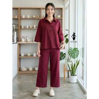 New Arrival! ชุดเซ็ตแขนยาวลินินทรงชิค ลุคคุณหนูแต่ใส่ง่ายทุกวัน 👚 เสื้อคอปกแขนยาว กระดุมหน้า ทรงโอเวอร์ไซซ์