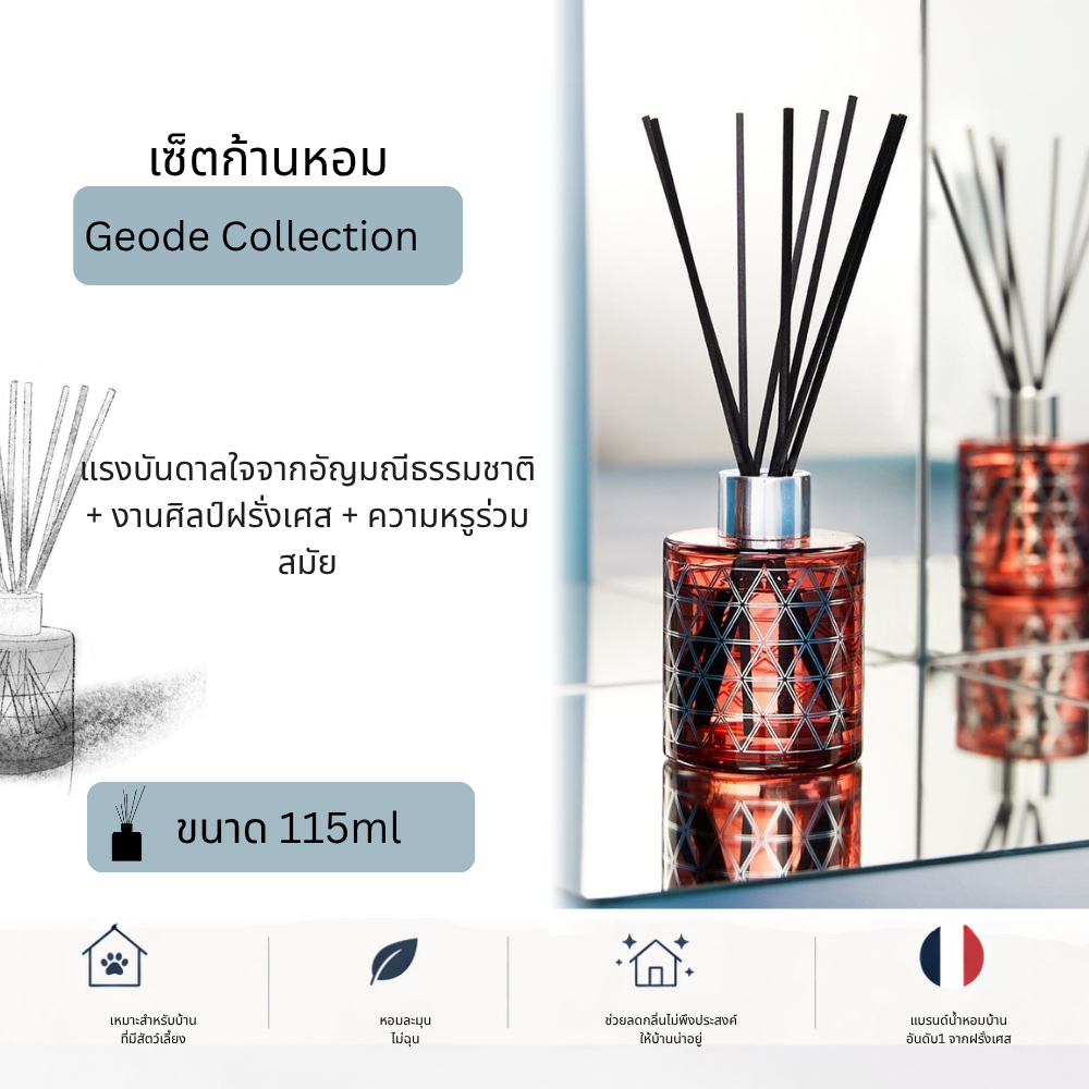 Maison Berger Paris Geode Scented Bouquetก้านกระจายความหอม น้ำหอมฝรั่งเศส บ้านหอม ดับกลิ่น ก้านเสียบ