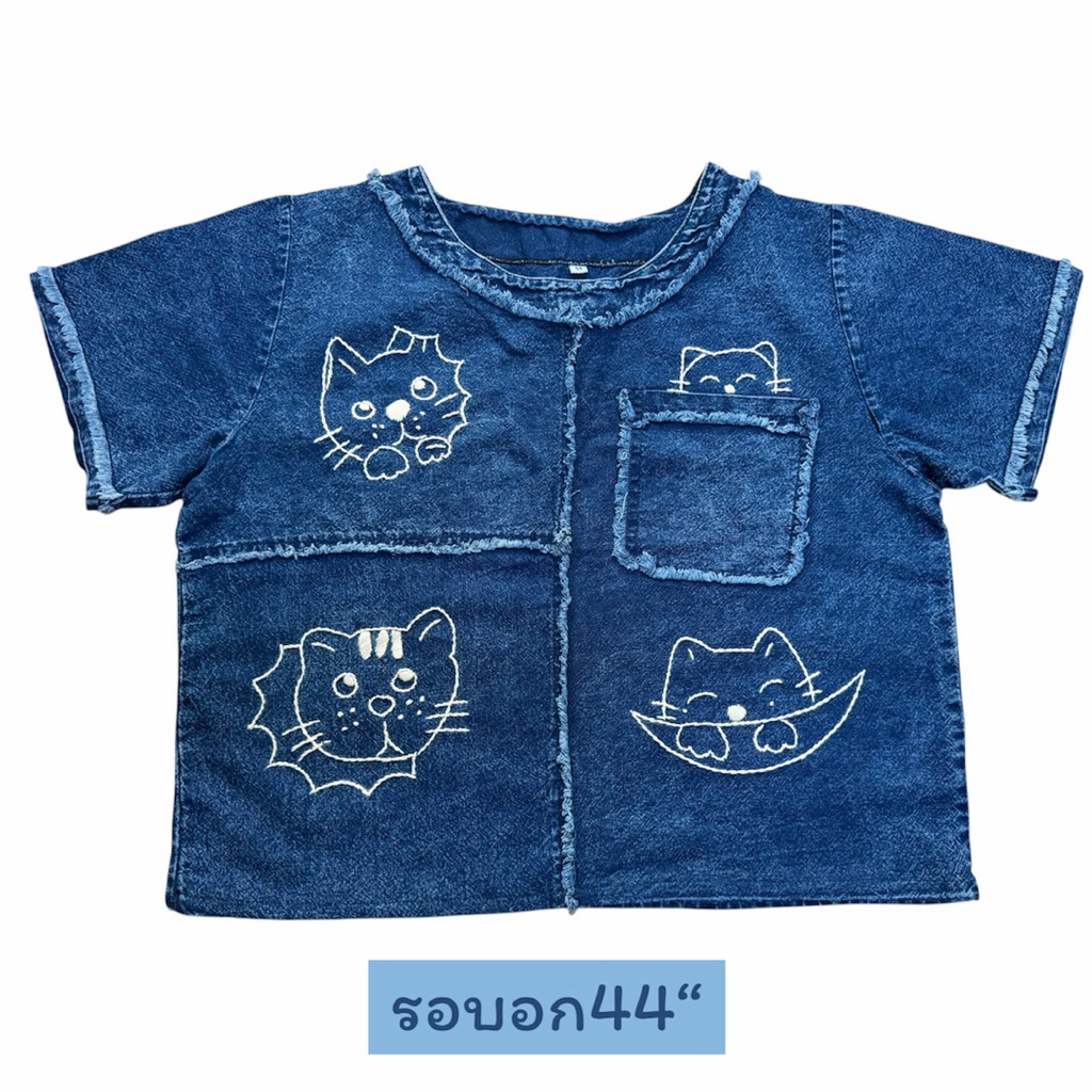 เสื้อหม้อฮ่อมฟอกสโตนลายปักน่ารักๆ ฟรีไซต์อก40-46“ ราคา ถูกที่สุด ดีลบีเคเค แกลเลอรีภาพที่ 6