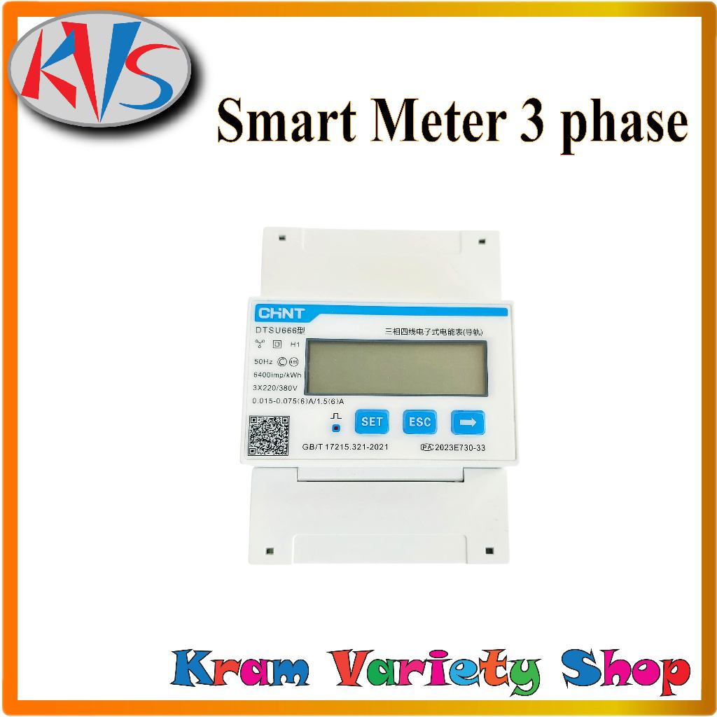 Smart meter DDSU666 2P 220V 80A สมาร์ทมิเตอร์DTSU666 385V 100A สำหรับไฟฟ้า 1-3 เฟส และCT กันย้อน เลื