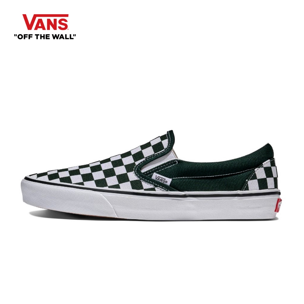 VANS CLASSIC SLIP-ON - GREEN WHITE รองเท้า ผ้าใบ VANS ชาย หญิง
