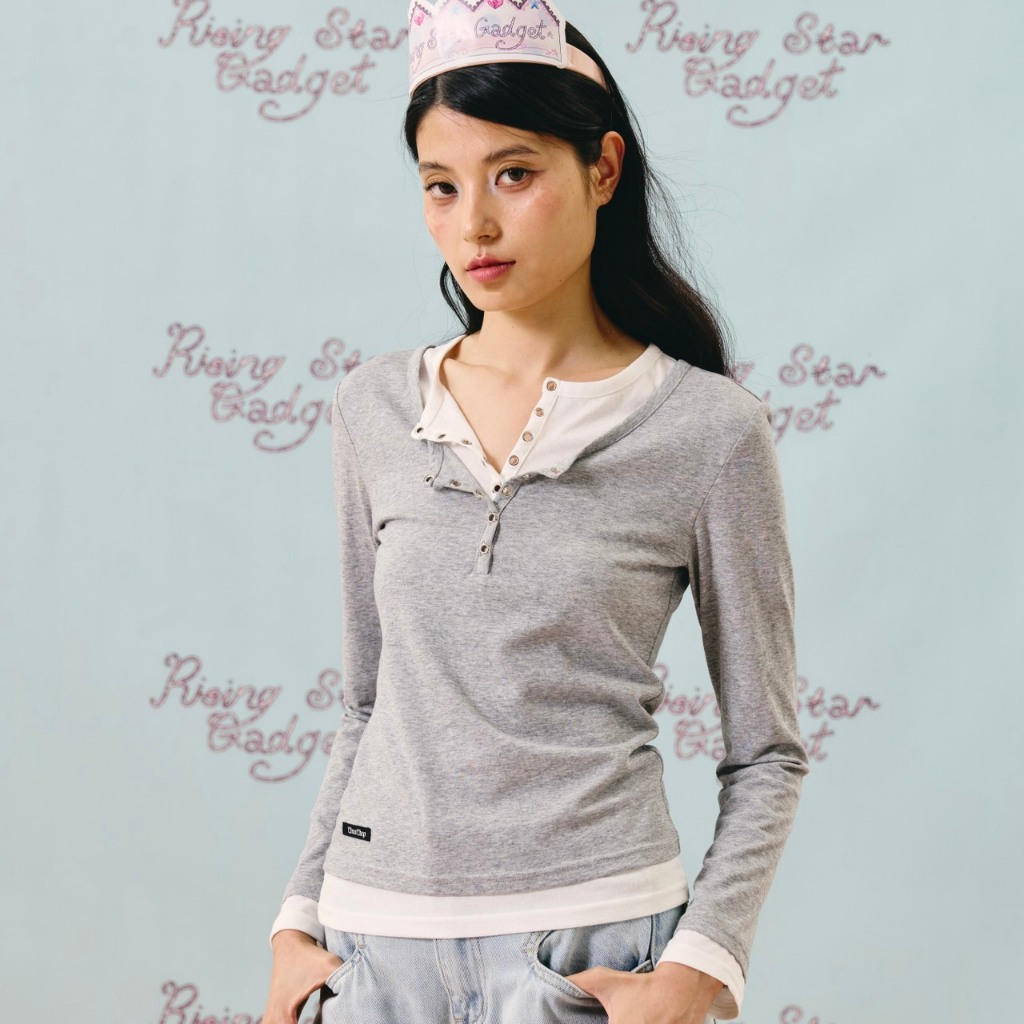 [พร้อมส่ง] CHUUCHOP – (S-4XL) Gigi Long Sleeve Top เสื้อยืดแขนยาว ผ้านุ่ม เลเยอร์2ชั้น (C8551) ราคา ถูกที่สุด ดีลบีเคเค แกลเลอรีภาพที่ 7