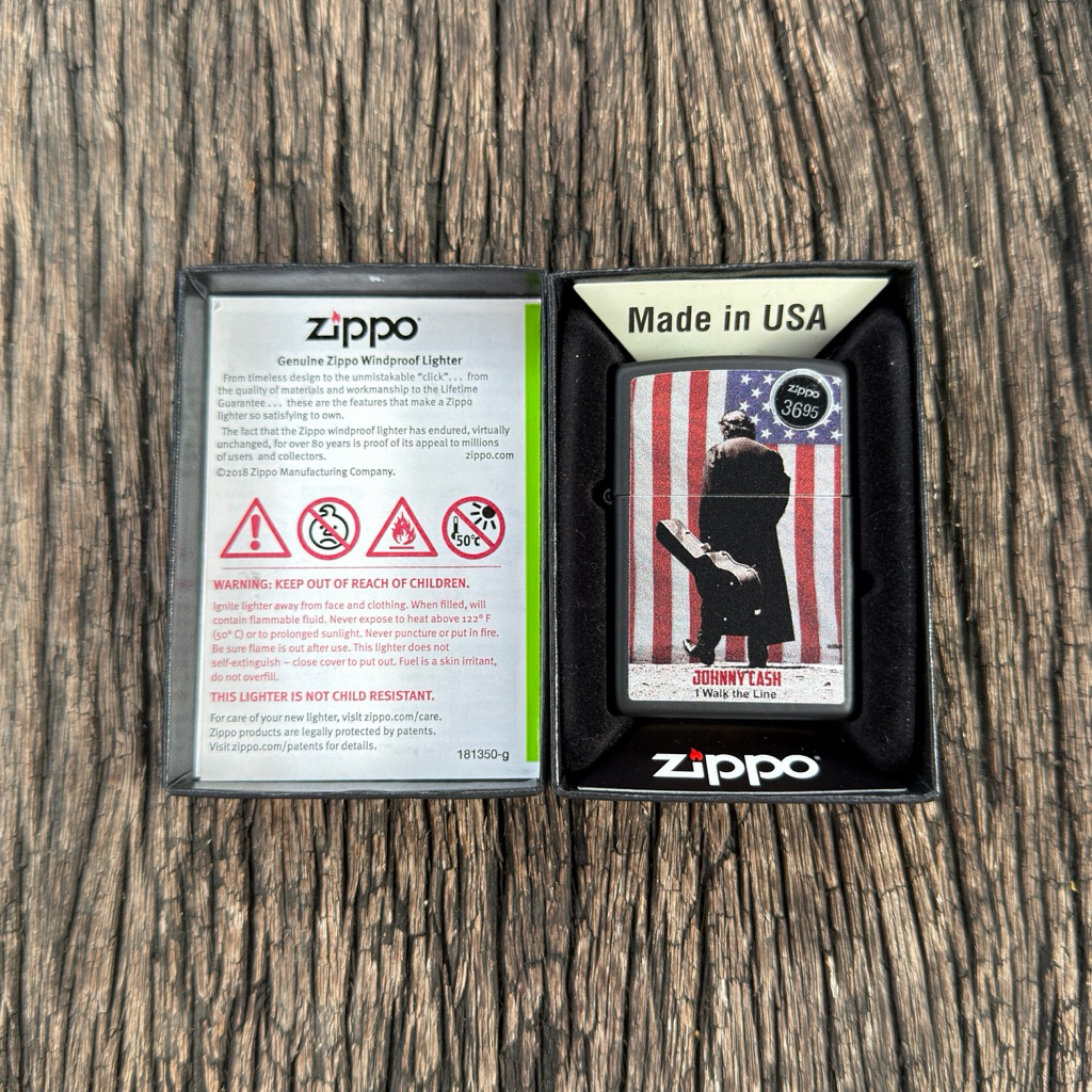 ไฟแช็ก Zippo 4รุ่น 6166 Johnny Cash Black Matte