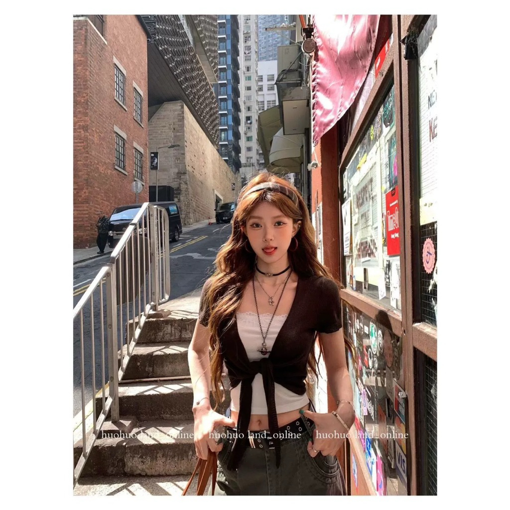 9238# Set 2 pcs เสื้อเกาะอกช่วงอกแต่งลูกไม้ + เสื้อคลุมแขนสั้นผูกโบว์หน้า เนื้อผ้าดี งานสวย  TAG:WG.WE ราคา ถูกที่สุด ดีลบีเคเค แกลเลอรีภาพที่ 5