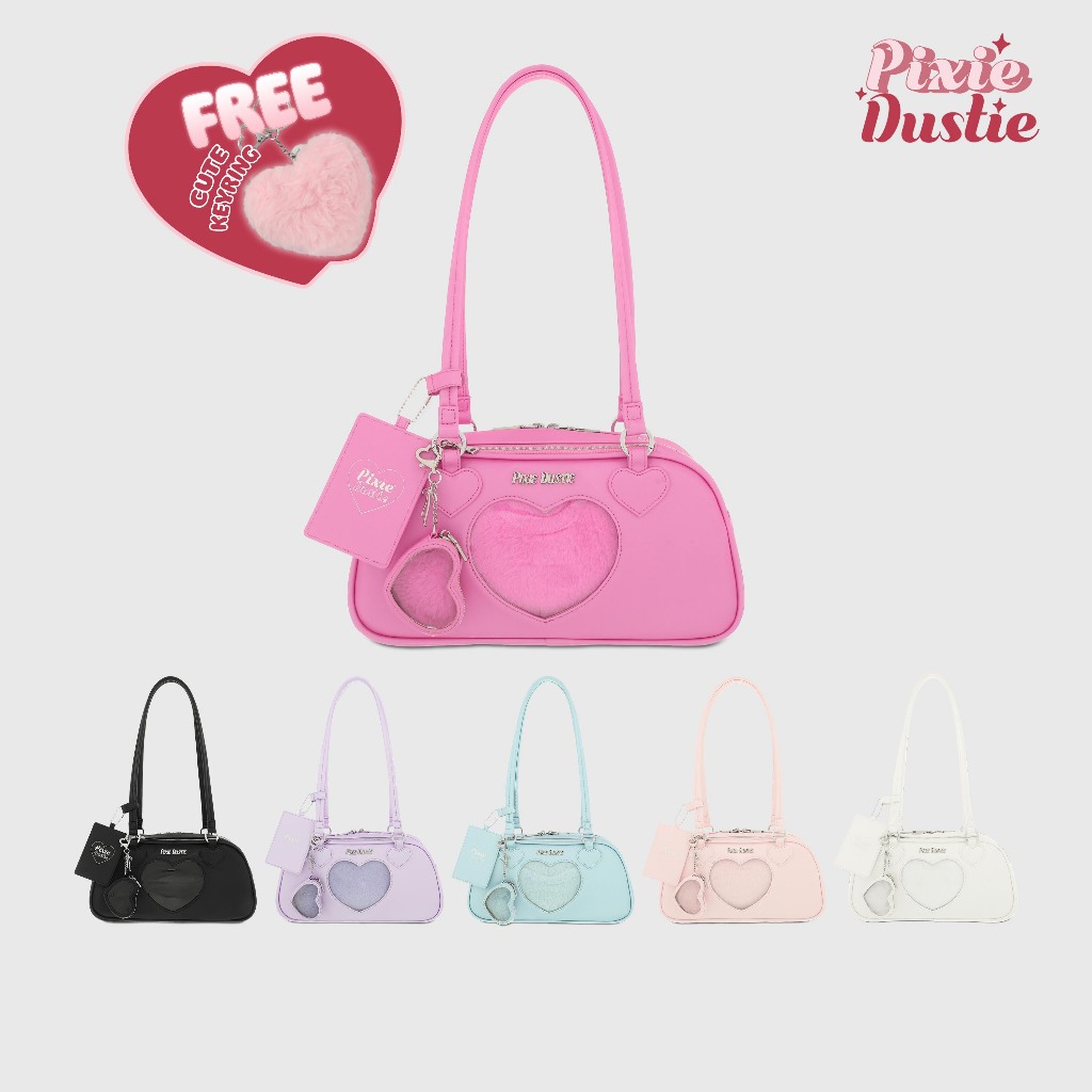 Louis Montini (Pixie Dustie) กระเป๋าสะพายไหล่รีดเพชร พร้อมกระเป๋าการ์ด รุ่น Pixie Kirakira Bag PIX17