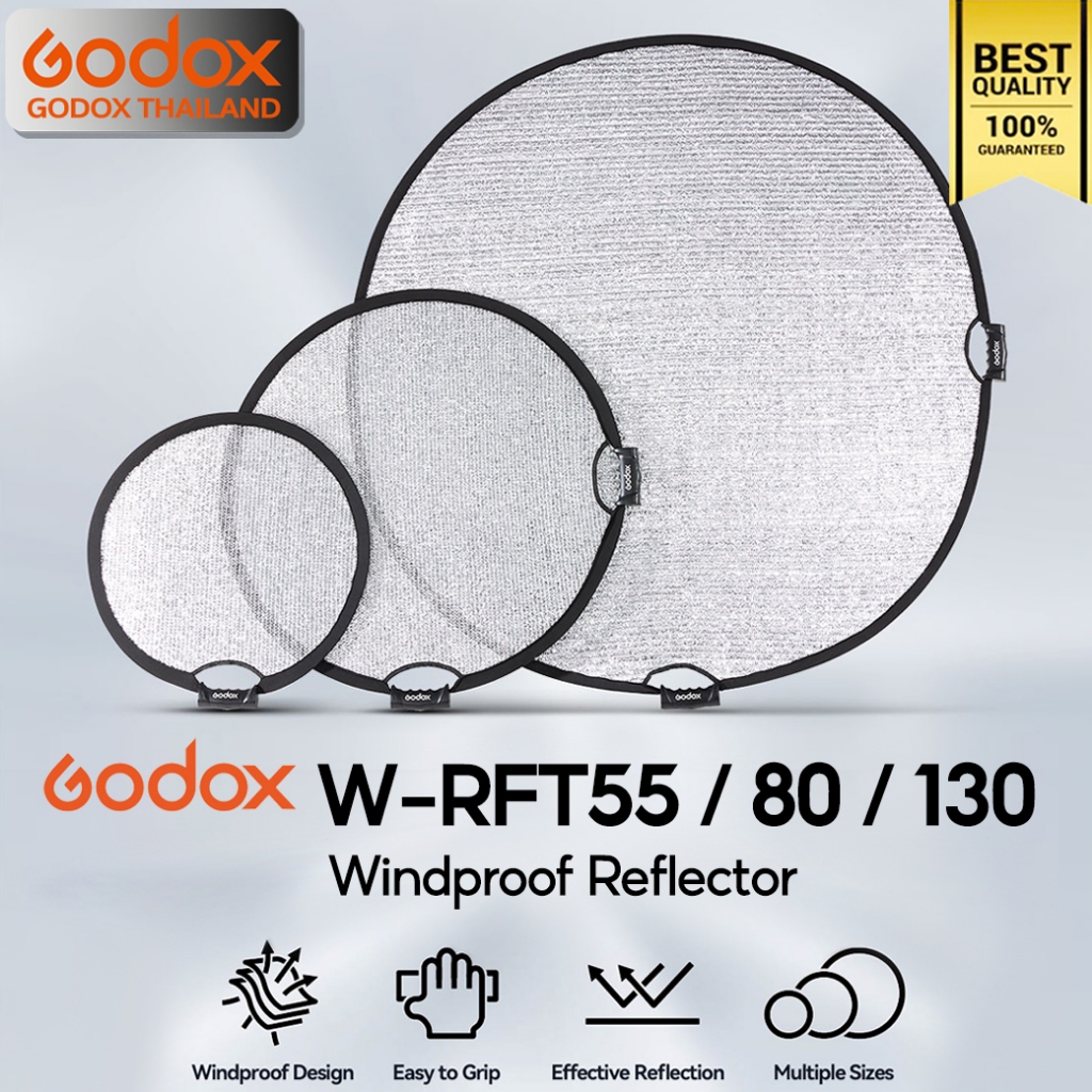 Godox Reflector W-RFT55, W-RFT80, W-RFT130 Windproof Reflector วงกลม 2 in 1 - 55, 80, 130 cm. / Godo