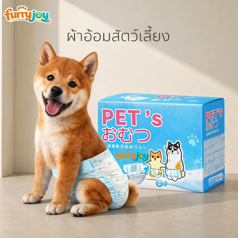 [FurryJoy]ผ้าอ้อมสุนัขแมว ซึบซับ 550ml กันกลิ่น ไม่แพ้ ใช้ได้ทั้งตัวผู้-ตัวเมีย