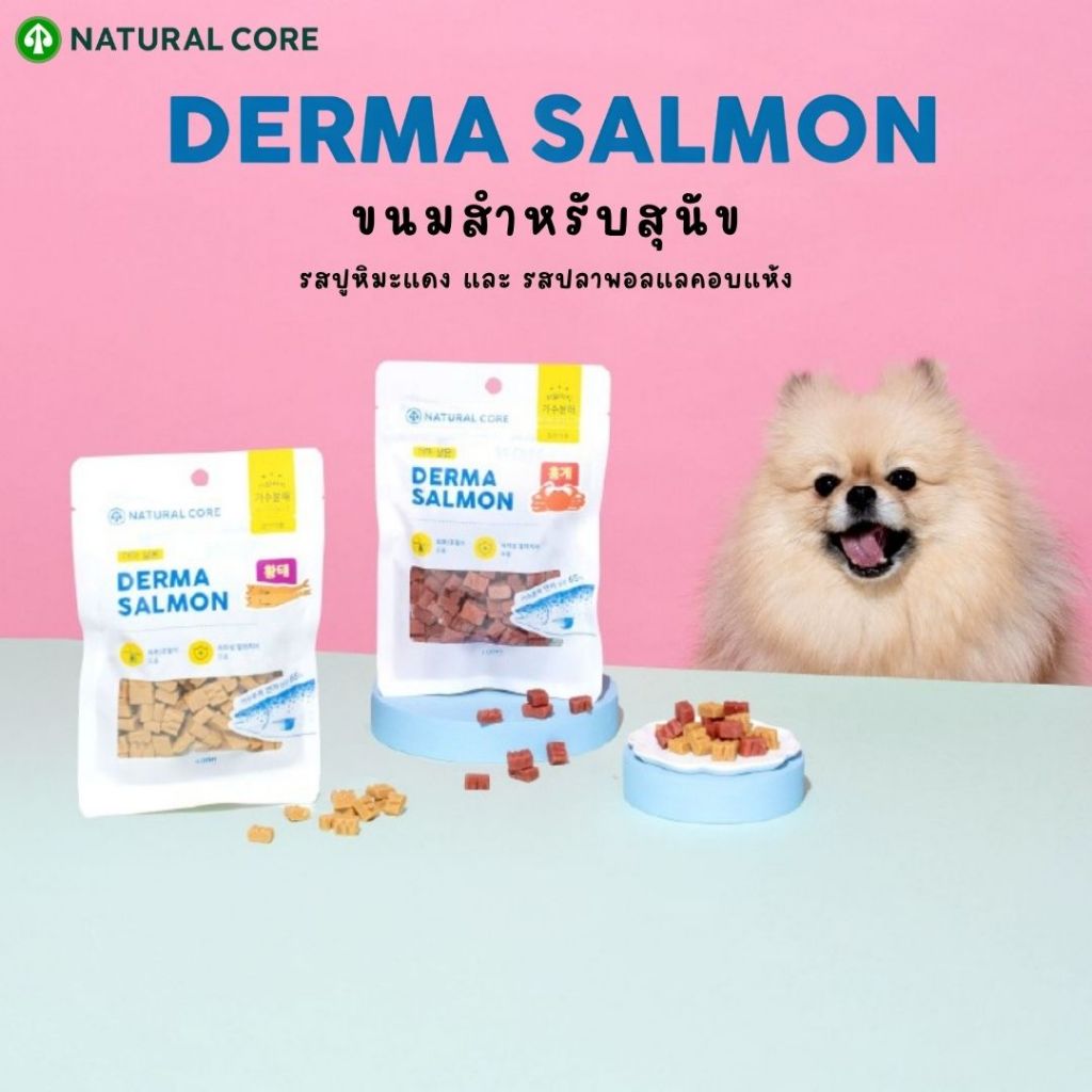 Natural Core Derma Salmon ขนมสุนัขสูตรโปรตีนไฮโดรไลซ์