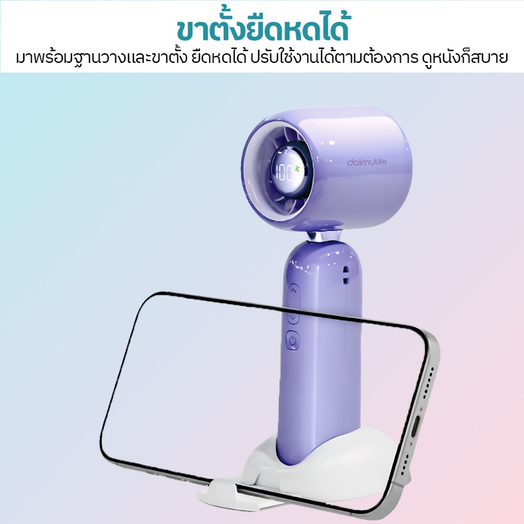 Mekitormax FS06 Mini Fan พัดลมพกพา ลมแรง ปรับลม 100 ระดับ พับเก็บได้ ขนาดเล็ก ชาร์จ Type-C พกพาสะดวก ราคา ถูกที่สุด ดีลบีเคเค แกลเลอรีภาพที่ 6