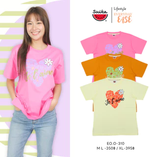 เสื้อแตงโม (SUIKA) - เสื้อยืดคอกลมแขนสั้น ลายพิมพ์ ปัก ( EO.O-256 306 309 310 )