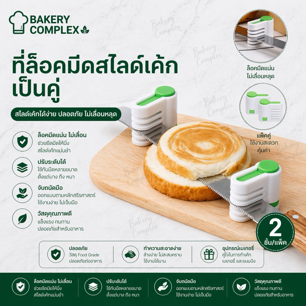 🚚ส่งฟรี ส่งไว🔥 ตัวล็อคมีดตัดเค้ก 1 ชุดมี 2 ชิ้น ที่ล็อคมีดตัดเค้ก