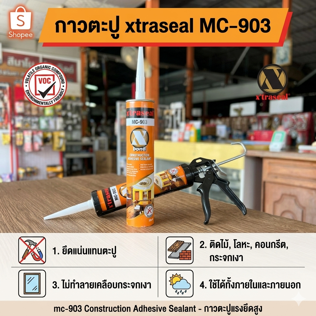 xtraseal mc-903 กาวตะปู กาวพลังตะปู x-bond หลอด 300ml