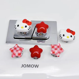 ปุ่มกดชักโครก KT น่ารัก Hello Kitty ศิลปะเล็บพิเศษ ปุ่มชักน้ำในห้องน้ำ ปุ่มเสริม