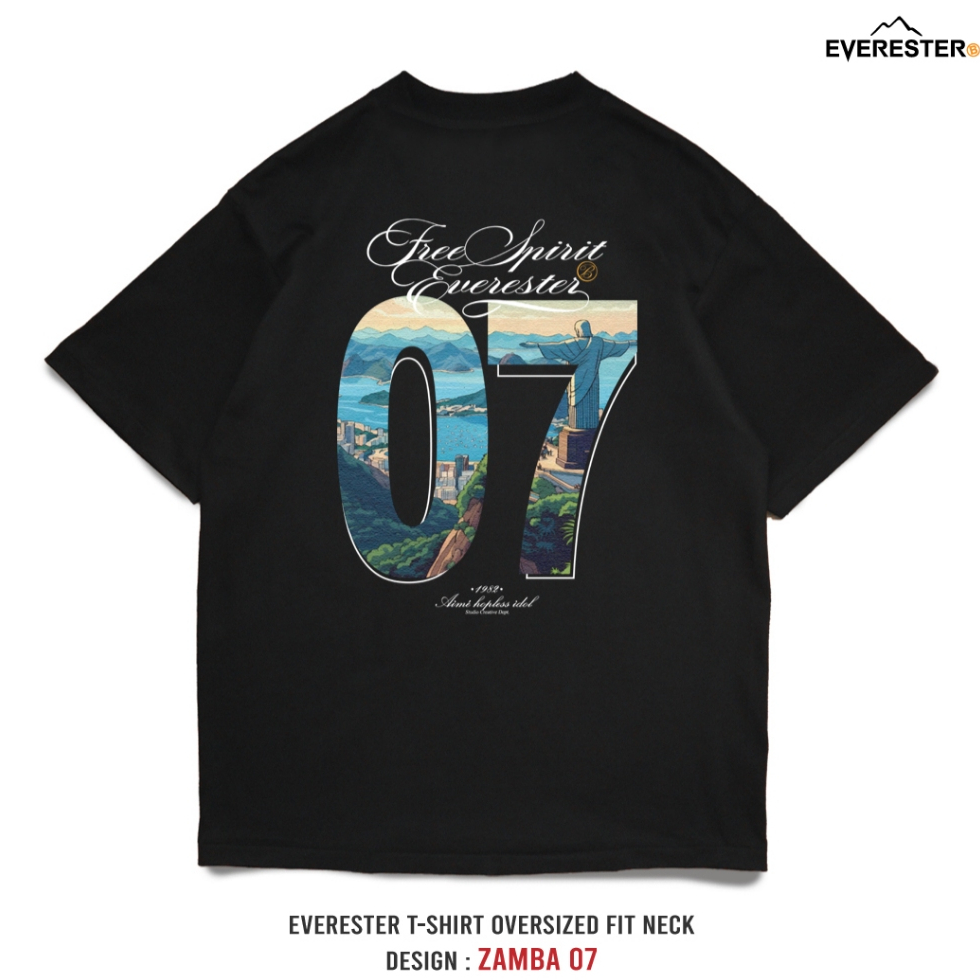 EVERESTER เสื้อยืด Oversized คอฟิต Heavy Cotton 07 Zamba ดำ เสื้อผ้าผู้ชาย EXP