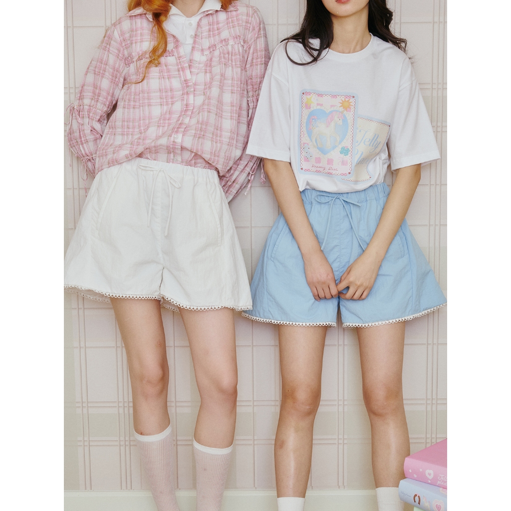 Jellyplease (Dreamy Disc) - Tomo shorts | flared nylon shorts