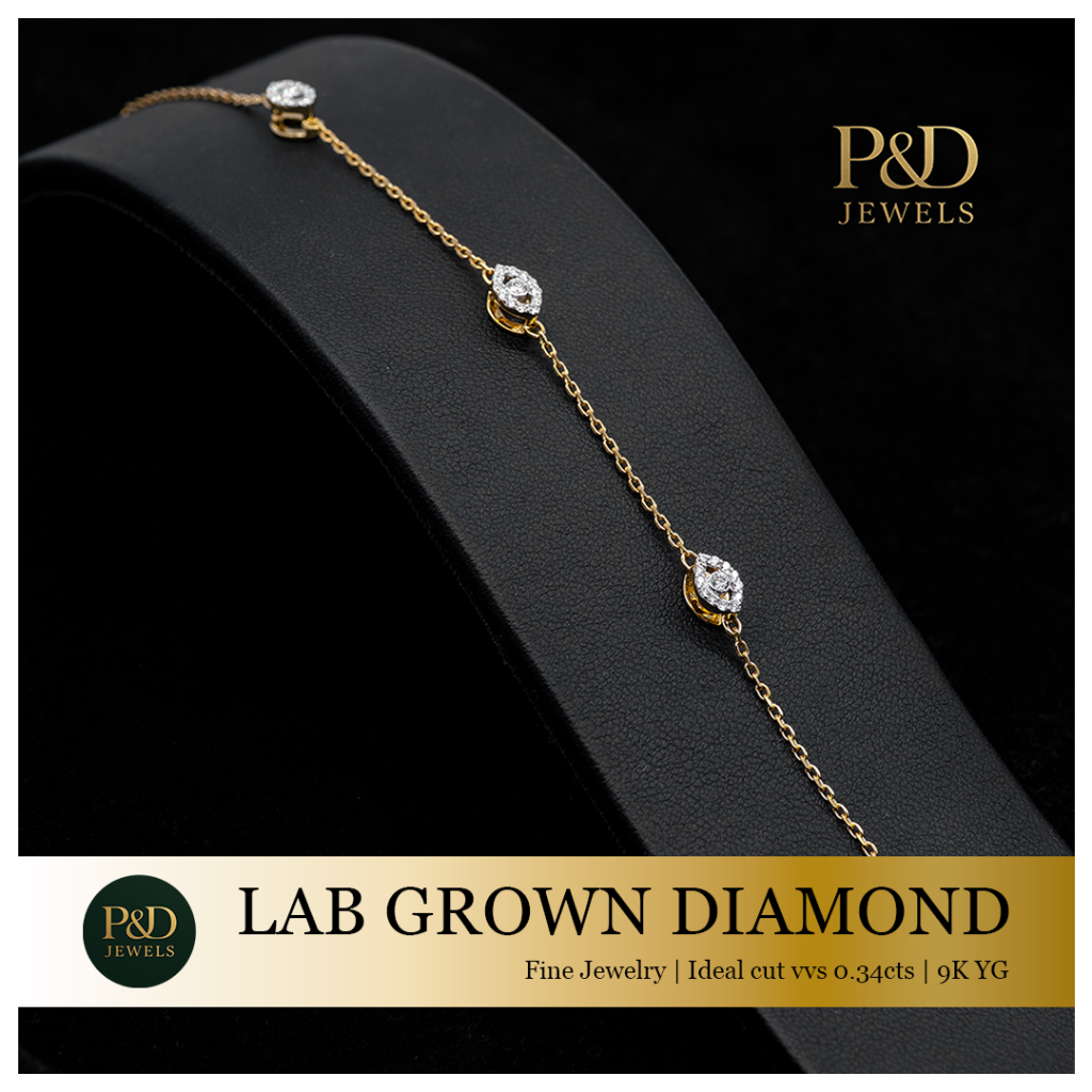 Trio Evil Eye Bracelet สร้อยข้อมือเพชรแท้Lad grown
