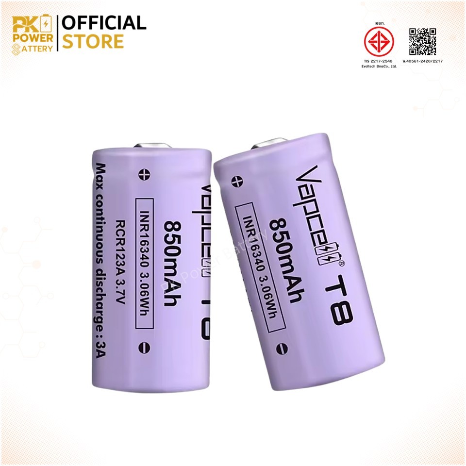 (หัวนูน) Vapcell ถ่านชาร์จ K30 18650 3000mAh 3.7V 15A/30A