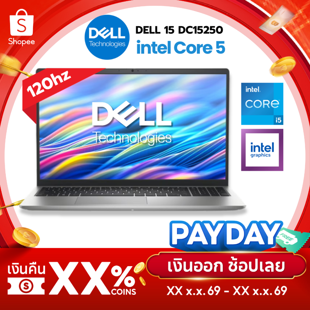 [ I5 GEN 13th ] Notebook DELL DC15250I5082  i5-1334U/8GB/512GB By neoshop