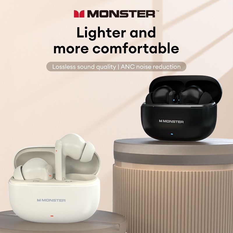 Monster XKT27 หูฟังบลูทูธไร้สาย5.4 ลดเสียงรบกวน ของแท้ แถมฟรีถุงผ้าใส่หูฟัง