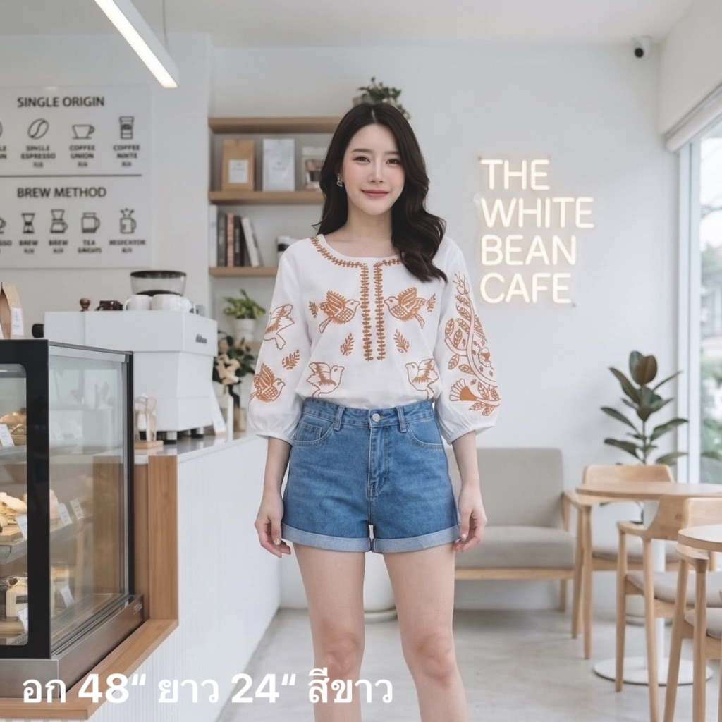 🛍️ เสื้องานปัก โบฮีเมียน 🧥 อก 44-48” ยาว 23.5-24“ (ขนาดจะอยู่ที่ด้านล่างของรูปค่า) เนื้อดี ไม่ร้อน ทรงสวย สาวอวบใส่ได้