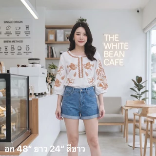 🛍️ เสื้องานปัก โบฮีเมียน 🧥 อก 44-48” ยาว 23.5-24“ (ขนาดจะอยู่ที่ด้านล่างของรูปค่า) เนื้อดี ไม่ร้อน ทรงสวย สาวอวบใส่ได้