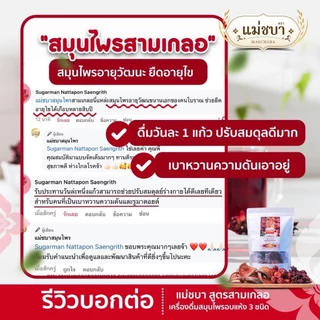 🔥(สูตรชาชงเจ้าแรก!) สมุนไพรเพื่อสุขภาพลดไขมัน (เครื่องดื่มชาสามเกลอ) ตราแม่ชบา (15 ซองชง)
