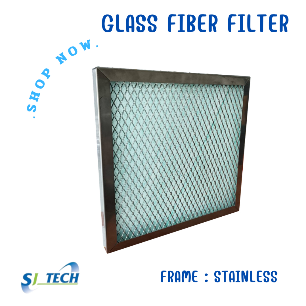 GLASS FILTER ใยแก้ว สีเขียว FRAME STAINLESS กรองฝุ่น