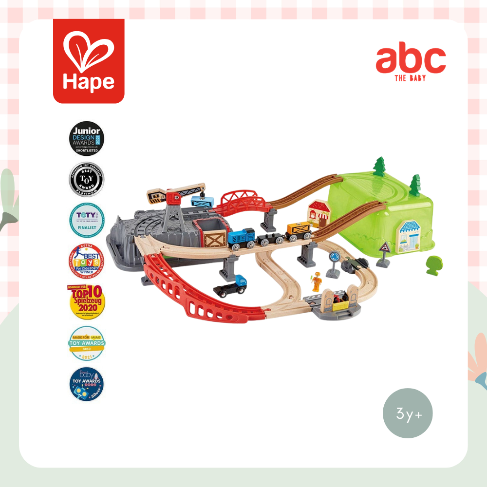 Hape ของเล่นไม้ รางรถไฟ พร้อมถังเก็บ Railway Bucket-Builder-Set ของเล่นเสริมพัฒนาการ 3 ขวบ ขึ้นไป – โปรปัง