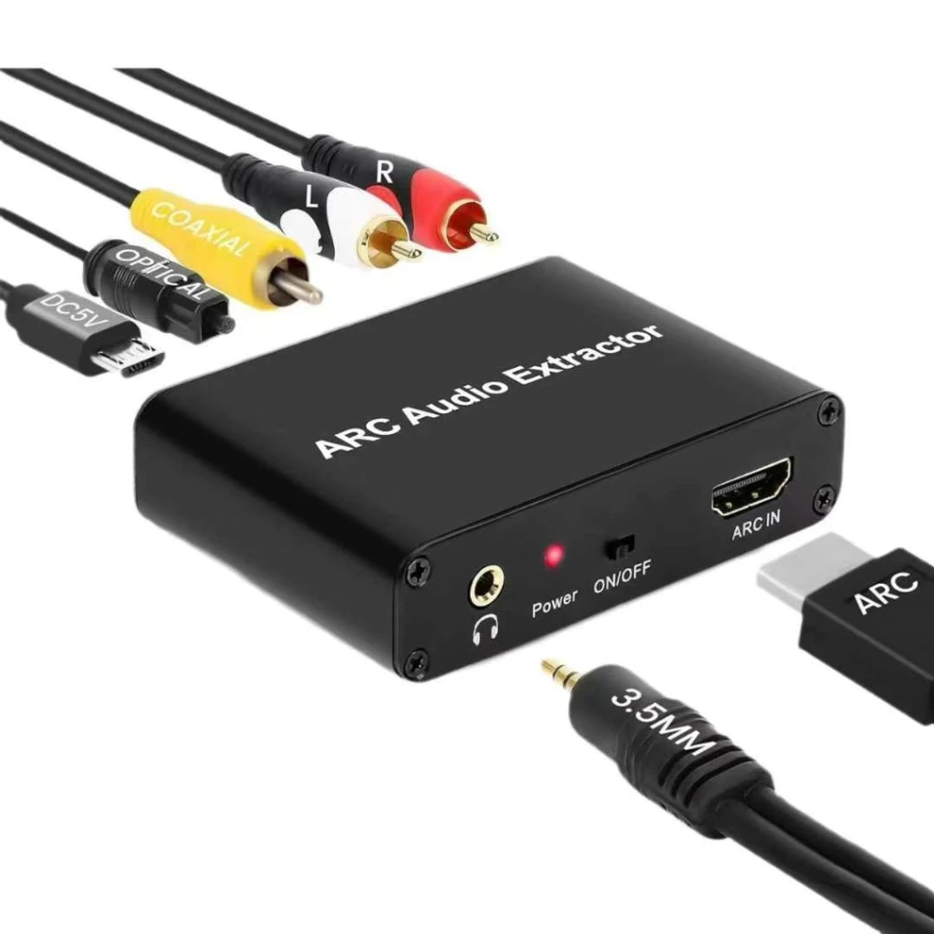 192KHz HD ARC Audio Adapter Extractor Digital To Analog Audio Converter DAC Coaxial SPDIF RCA 3.5มม.แจ็คสำหรับ HDTV