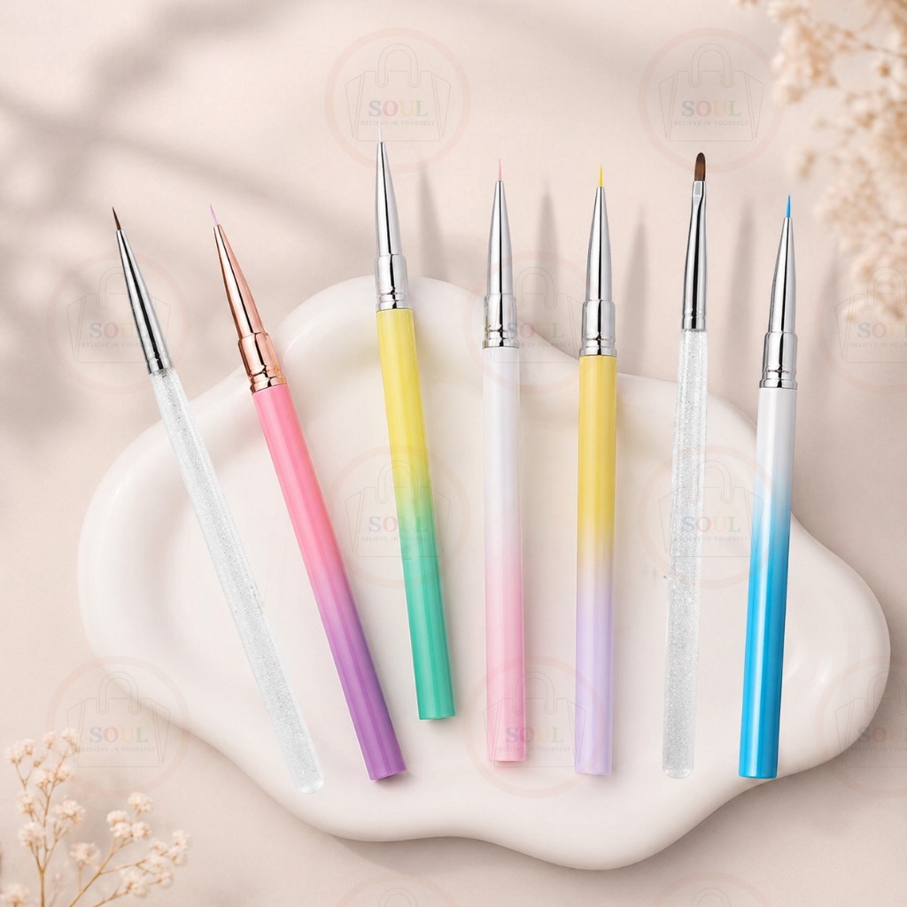 พู่กันปลายเล็กตัดเส้น/ตัดขอบ สำหรับระบายสีตามตัวเลขสีอะคริลิคคุณภาพพรีเมี่ยม เก็บขอบงานระเอียด