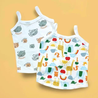 เสื้อสายเดี่ยวเด็กเล็ก(SSS) แรกเกิด-6 เดือน (3-7Kg)🍄เอวลอยๆ 🌺