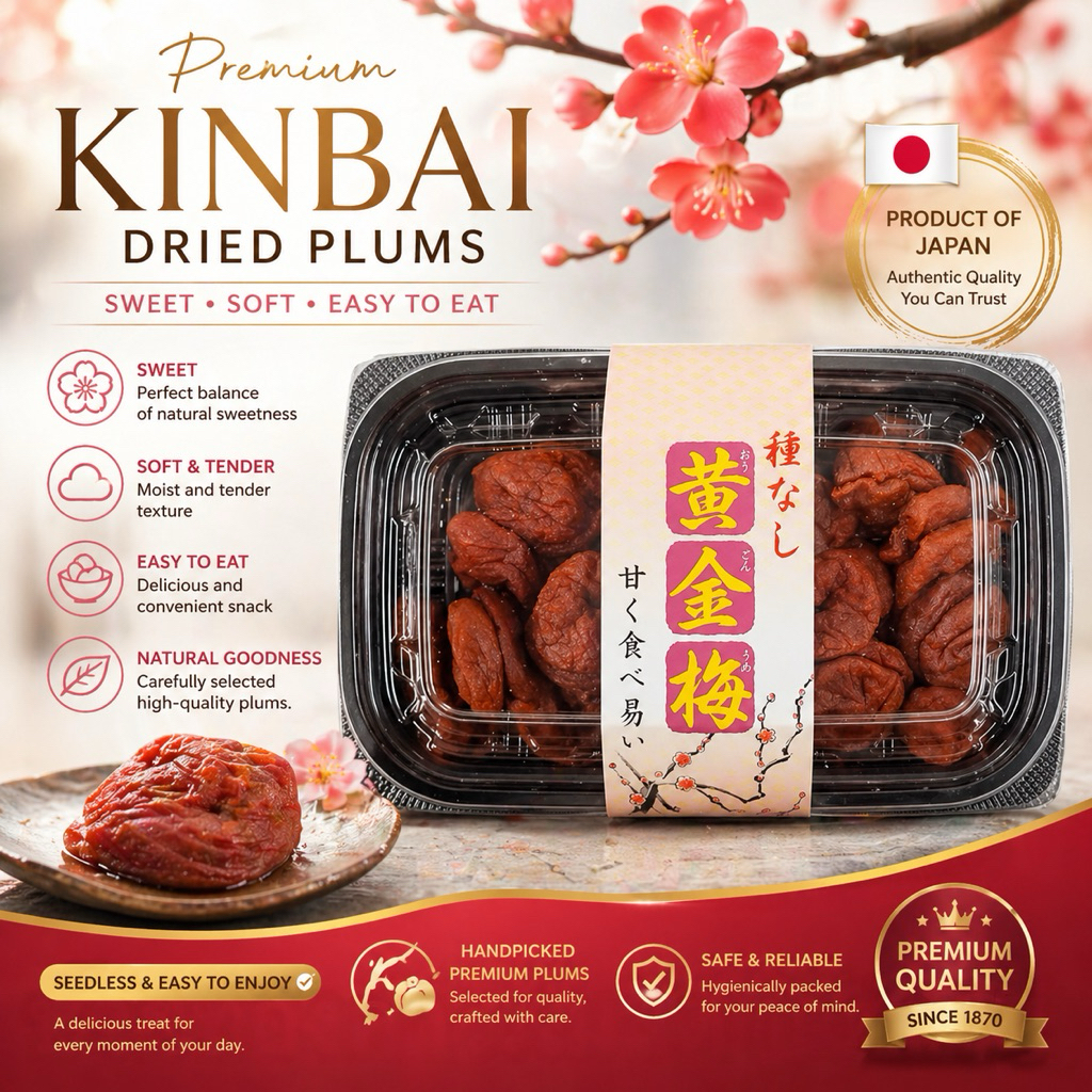 Sweet Plum บ๊วยถาด จากญี่ปุ่น บ๊วยทองคำไร้เมล็ด • อุเมะโบชิ (Umeboshi) สามรส