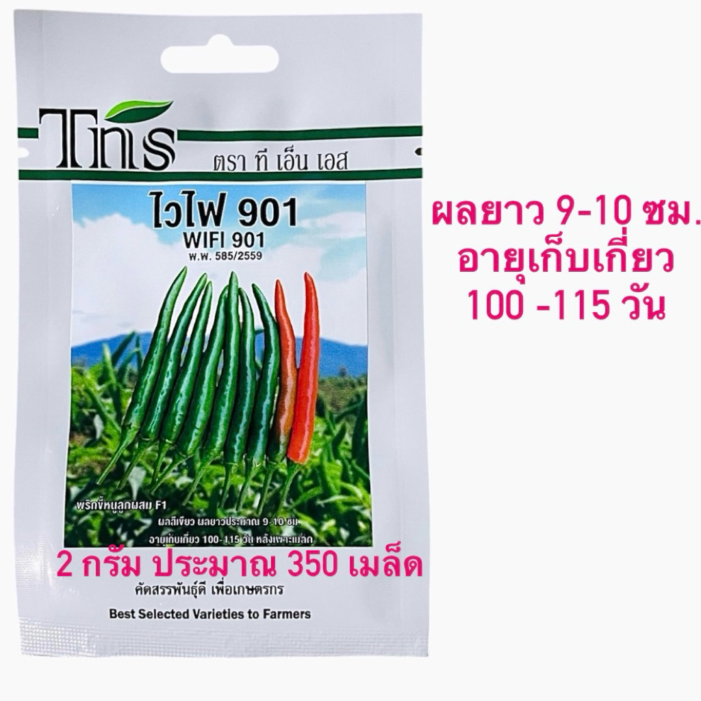 tns เมล็ด พริกขี้หนู F1 ไวไฟ (2 กรัม ประมาณ 350 เมล็ด)