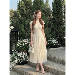 🚩ร้านโค้ดคุ้ม🚩 Blossom เดรสลูกไม้ ทรงสวย ใส่ออกงาน ดินเนอร์ งานแต่ง ออกเดท งานบวช แฟนนาค
