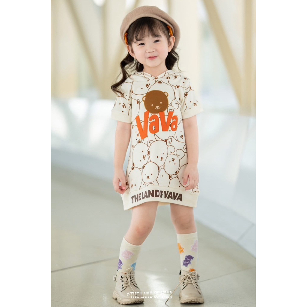 Thelandofvava เดรสวาวาสีครีม AIRPORT ลิขสิทธิ์แท้จาก vava size 4y