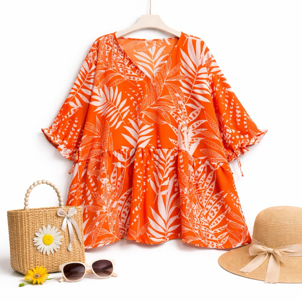 เสื้อไซส์ใหญ่อก 52 ถึง 60 นิ้วเนื้อผ้าใส่สบายมีสายผูกข้าง