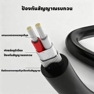 สายสัญญาณเสียง สายแจ็คกีต้าไฟฟ้า 3.5 มม.TRS ถึง Dual 6.35 มม.สเตอริโอแจ็ค สาย AUX 2 Mono 6.5mm สำหรับ ลำโพง Mixer กีตาร์