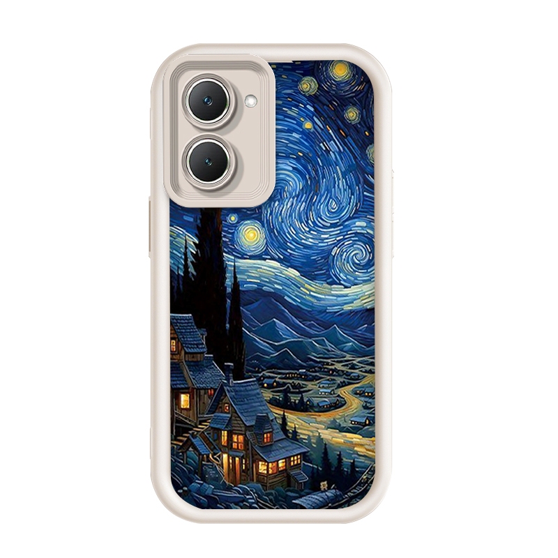 เข้ากันได้ Vivo Y28s/Vivo Y28e,วานโกง Starry Sky น้ำมันภาพวาดรีโทรศิลปะกรณีโทรศัพท์