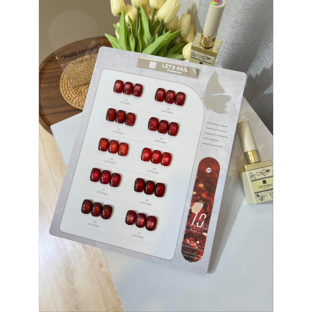 Let's nail Ruby Vevet set 10 สี ( 039 ) พร้อมชาร์จสำเร็จรูป ชุดยาทาเล็บ