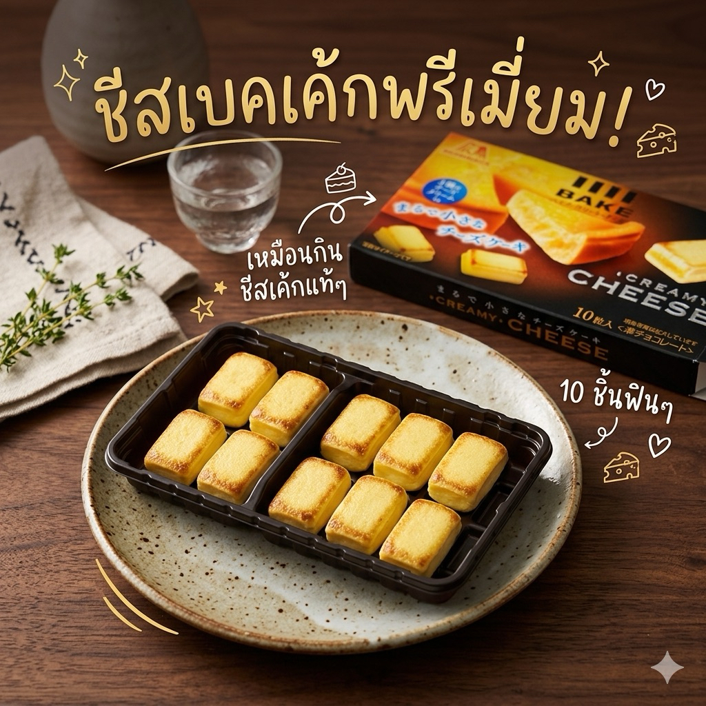 ‼️หิ้วใหม่จากญี่ปุ่น‼️BAKE Creamy Cheese รสชีสละมุนไม่เปรี้ยวแหลมหอมกลมกล่อม