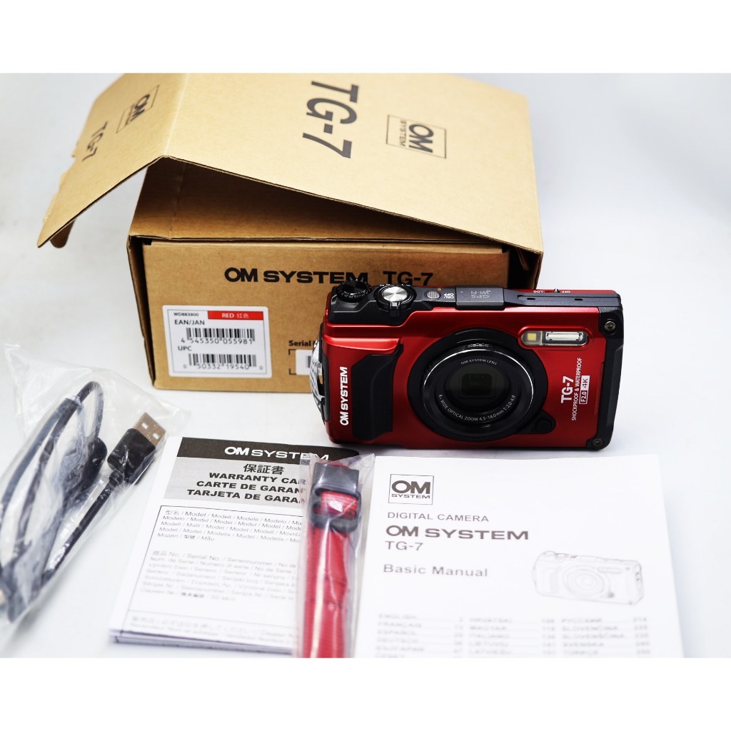 Olympus OM SYSTEM Tough TG-7 Waterproof Camera, 4K Video, 12MP BSI , Field sensor system with GPS, u