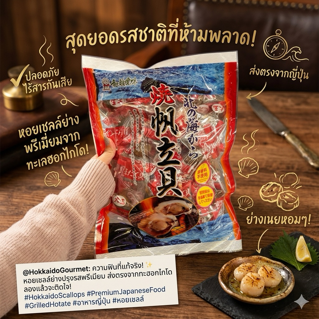 ‼️ร้านนี้ถูกที่สุด‼️Iso-yaki Hotate Shellfish หอยเชลล์ย่างปรุงรสเข้มข้น ปรุงรสด้วยซอสสูตรพิเศษ นำเข้าจากญี่ปุ่น